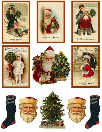 Vintage Inspired Christmas Stickers #S137 suze 8.5x11"