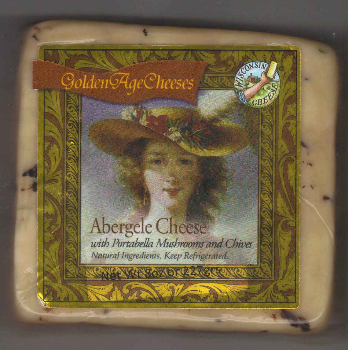 Golden Age Cheeses Portabella mushrooms and chives 2lbs Real Wisconsin Cheese