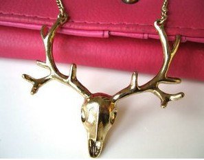 1Pc 50mm 14k gold plated deer ncklace