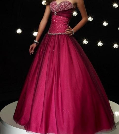 BRIDAL GOWN bridesmaid dress beaded strapless *wine red