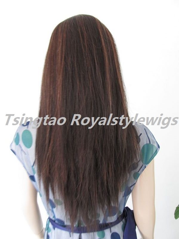 indian remy hair full lace wigs,16",#1b/30 highlights~~