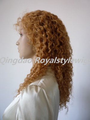 full lace front wigs afro curly blonde indian remy hair instock