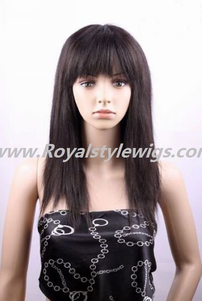 16"india remy full lace wigs human hair long black or brown