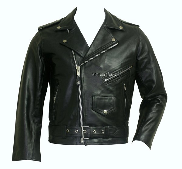 Naked Cowhide Belted Brando Motorbike Jacket