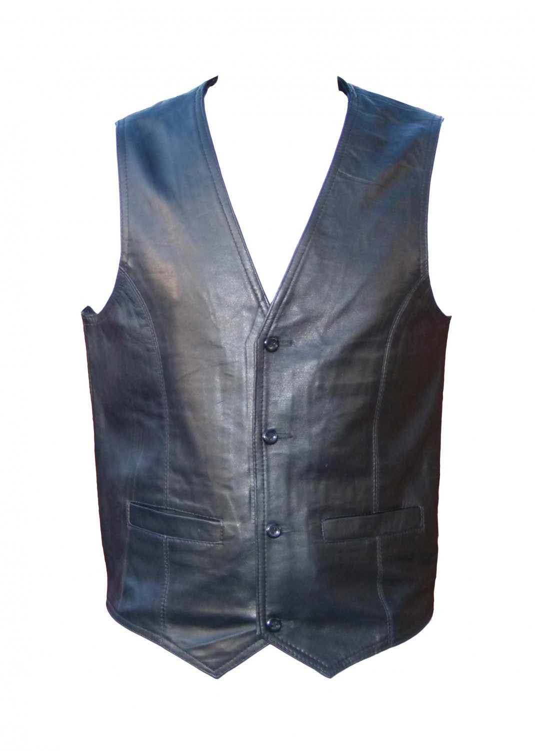 Harley Style Classic Motorcycle Leather Waistcoat