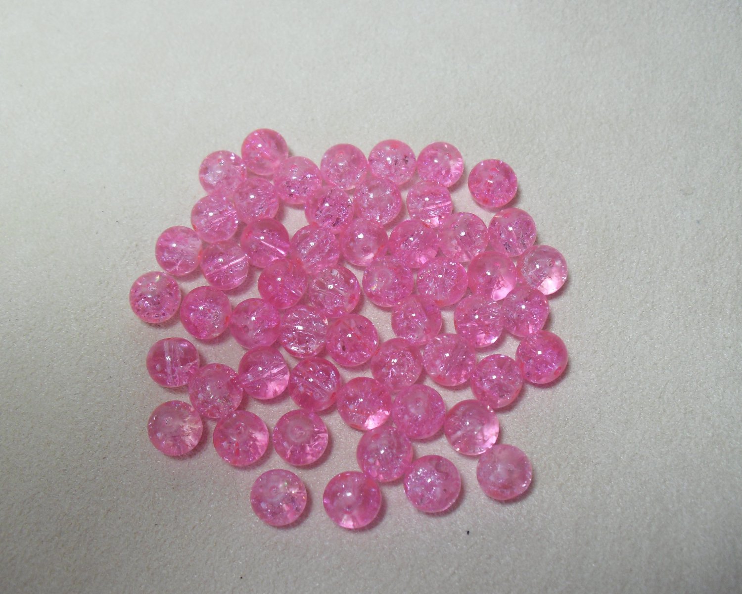 Pink Crackle Beads