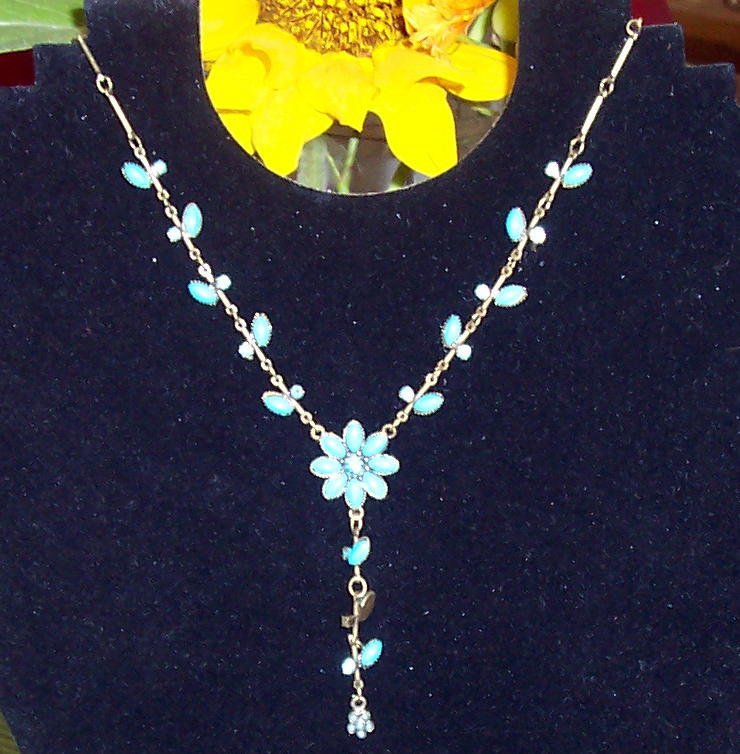 Turquoise Flower Vine Necklace