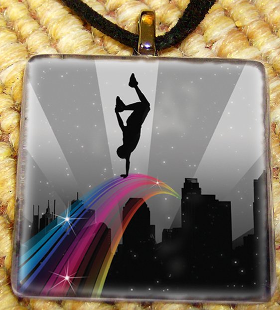 Hip Hop - Rainbow Glass Pendant