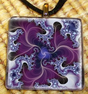 Purple Fractal - Abstract Glass Pendant