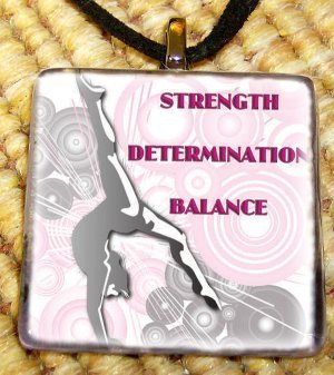 Gymnastics - Determination Glass Pendant