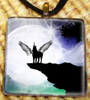 Mystic Unicorn - Glass Pendant