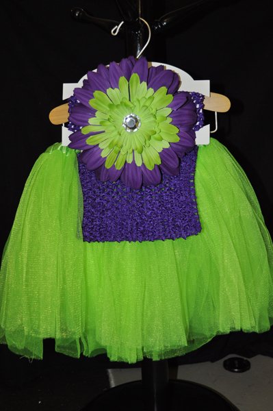 Lime Green and Purple Tutu Set