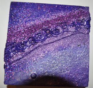 Purple Wooden Block Art Decor set of 5