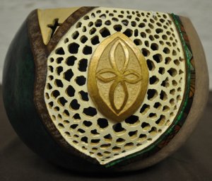 Inspiration - Hand Carved Gourd Art - 140-09