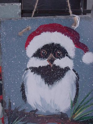Santa Owl - Medium Slate