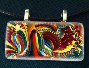 Fractal Rectangle Glass Pendant