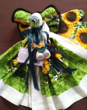 Angel of Love- Greens with Sunflowers