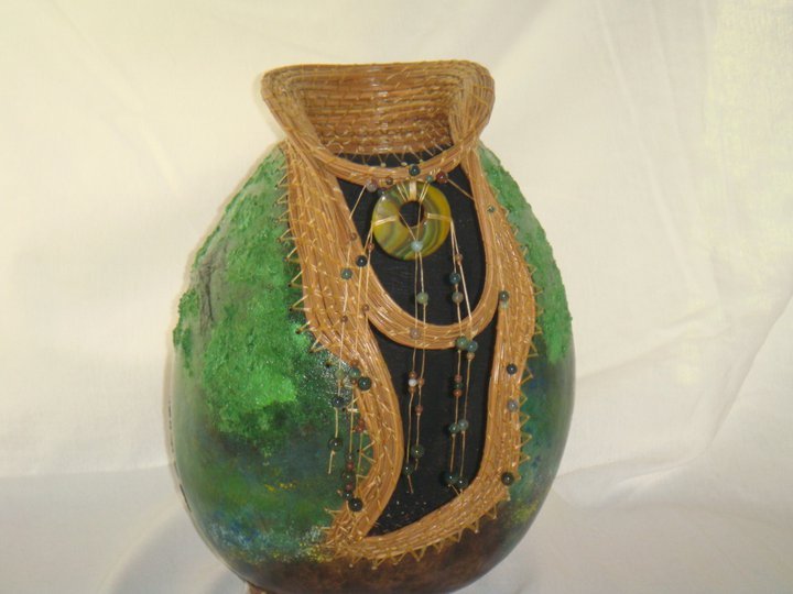 Repose - 168-11 Hand Carved Gourd