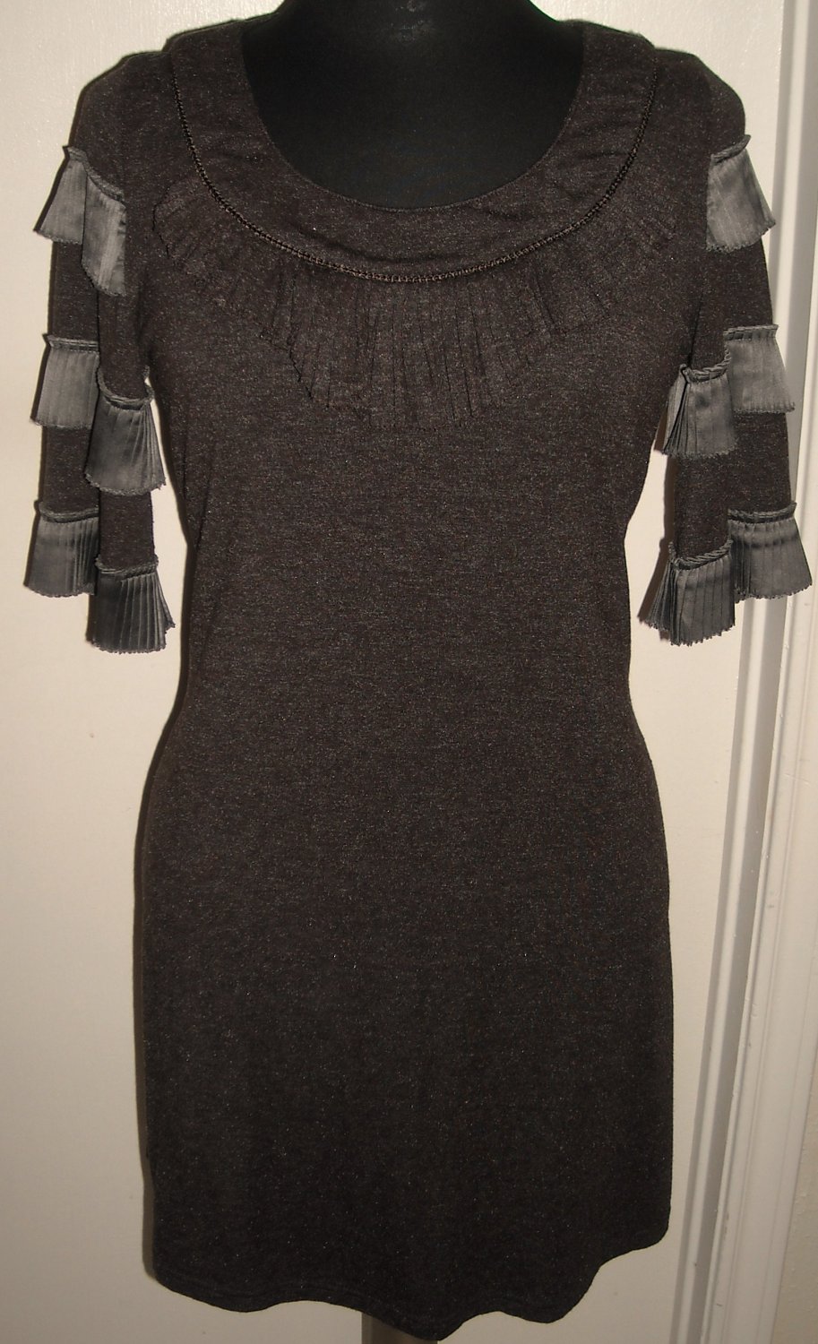 VINTAGE SHORT BROWN DRESS BY TWEED SIZE M