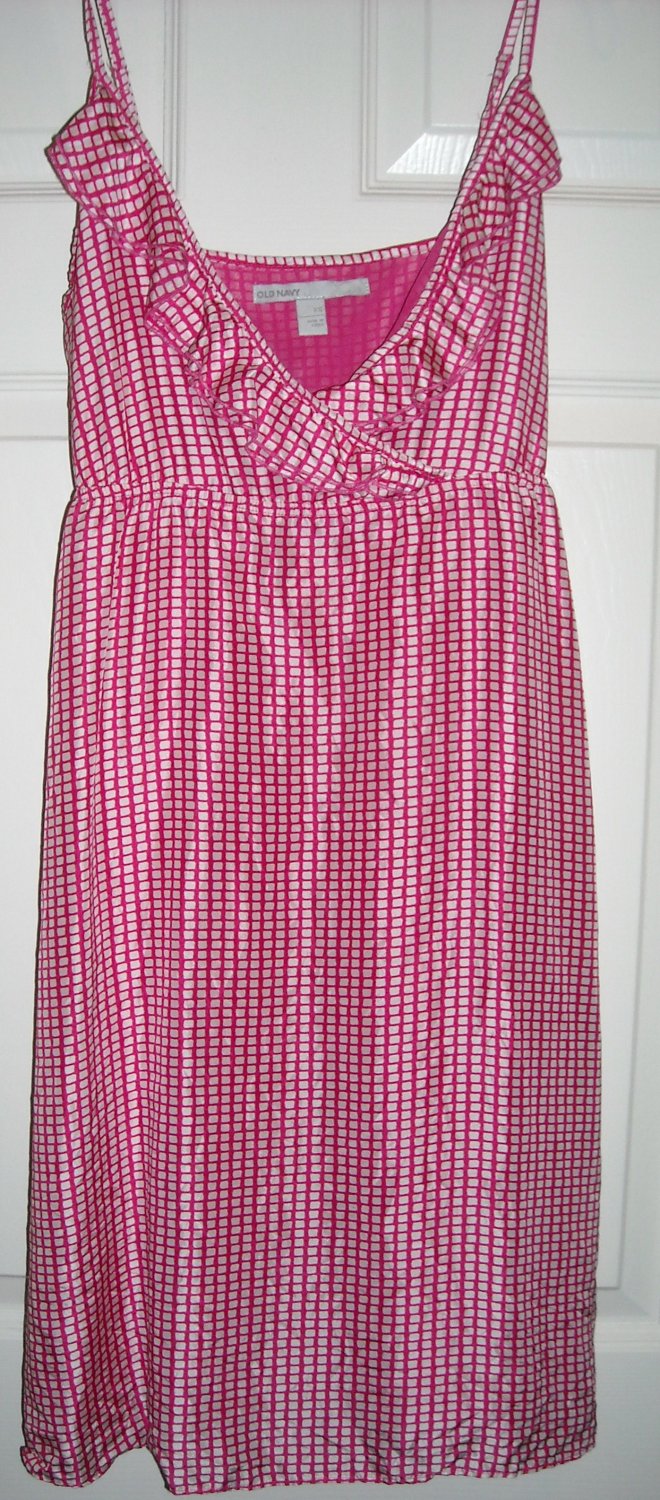 OLD NAVY HOT PINK & WHITE SHORT SUNDRESS SIZE XS (NEW)