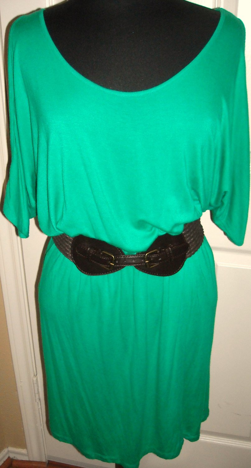 CITY TRIANGLE DROP WAIST GREEN DRESS SIZE M (NEW)