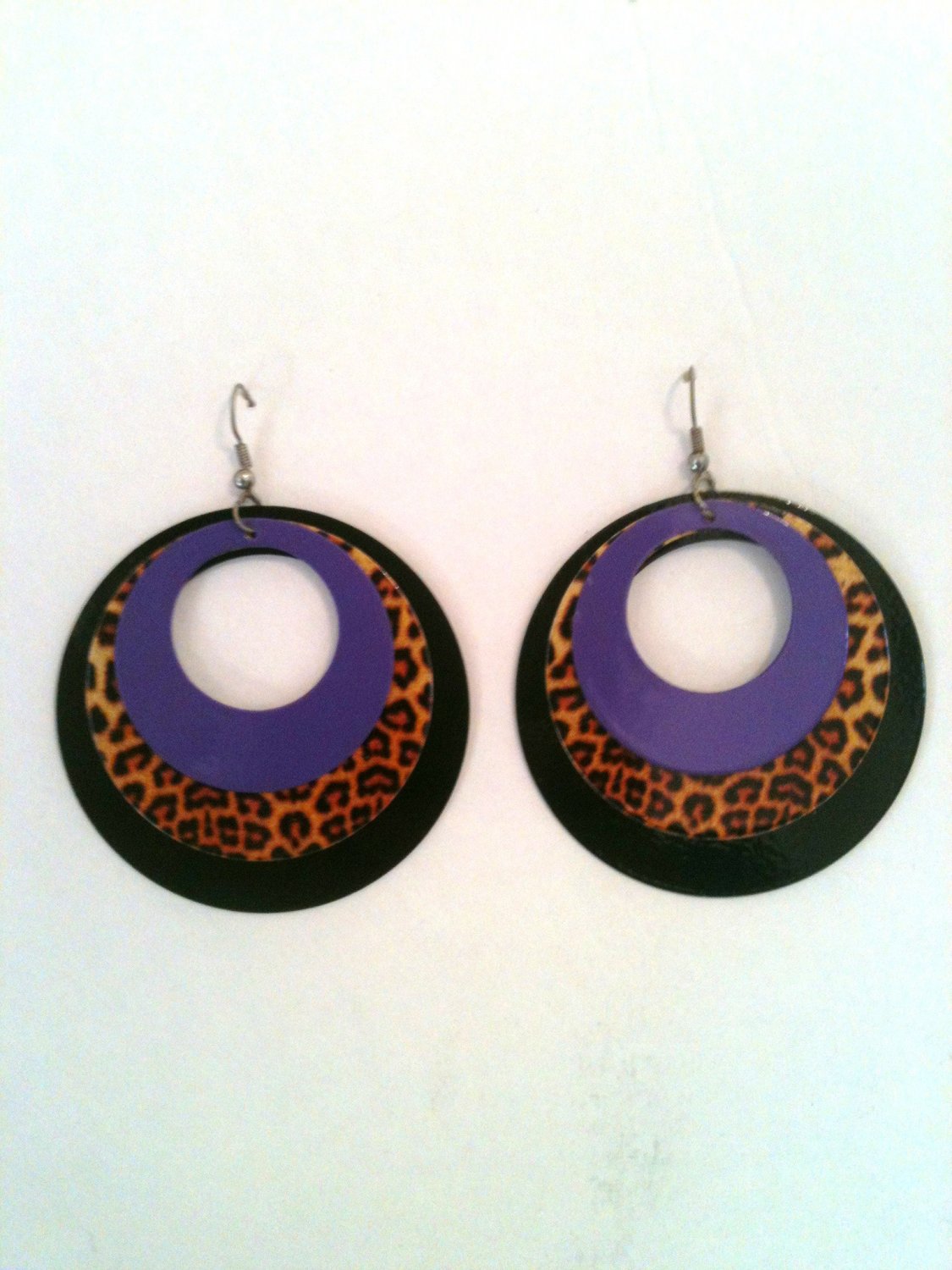 ROUND EARRINGS WITH ANIMAL PRINT (NEW)