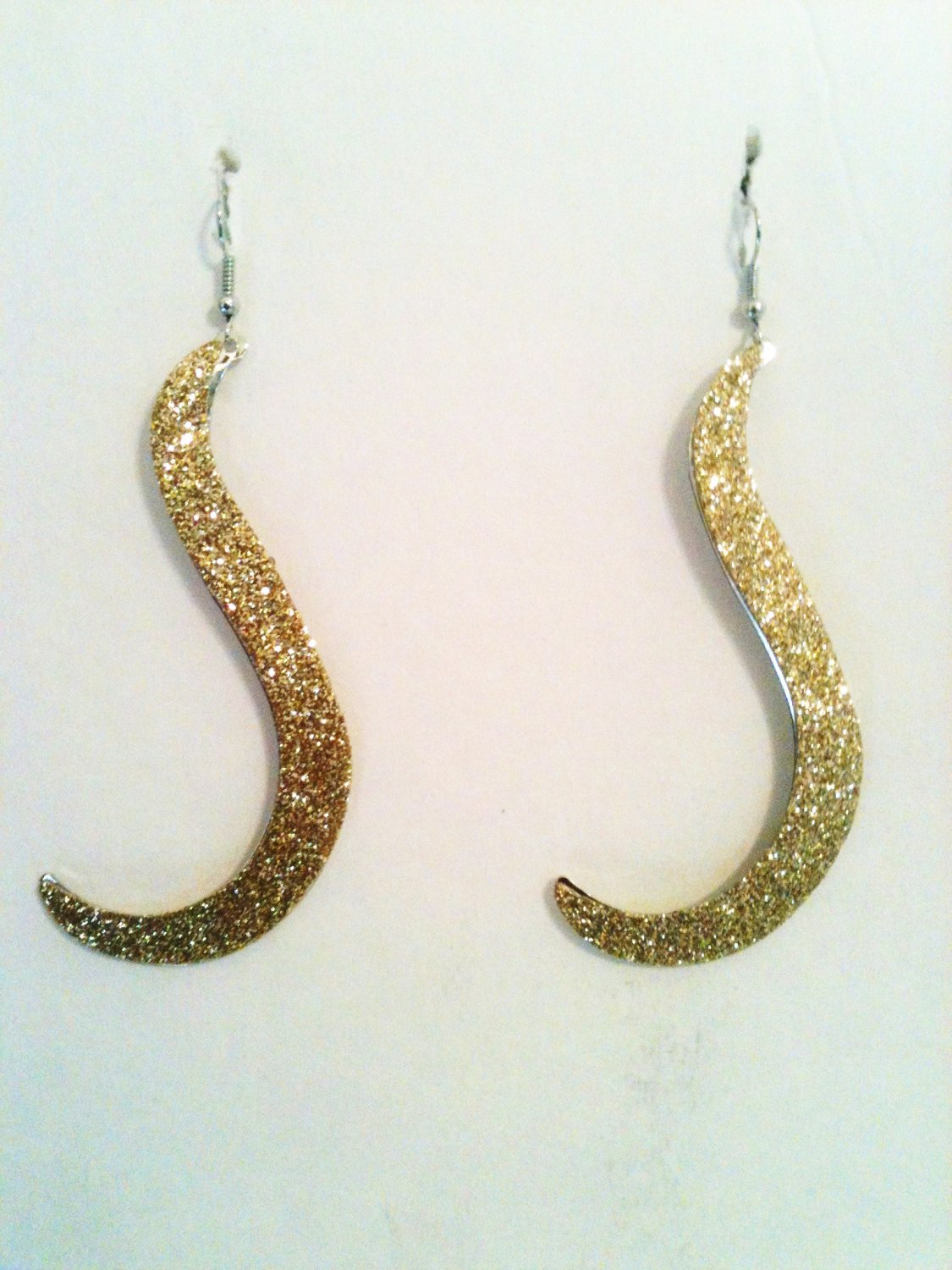 GOLD GLITTER OVERLAY EARRINGS (NEW)