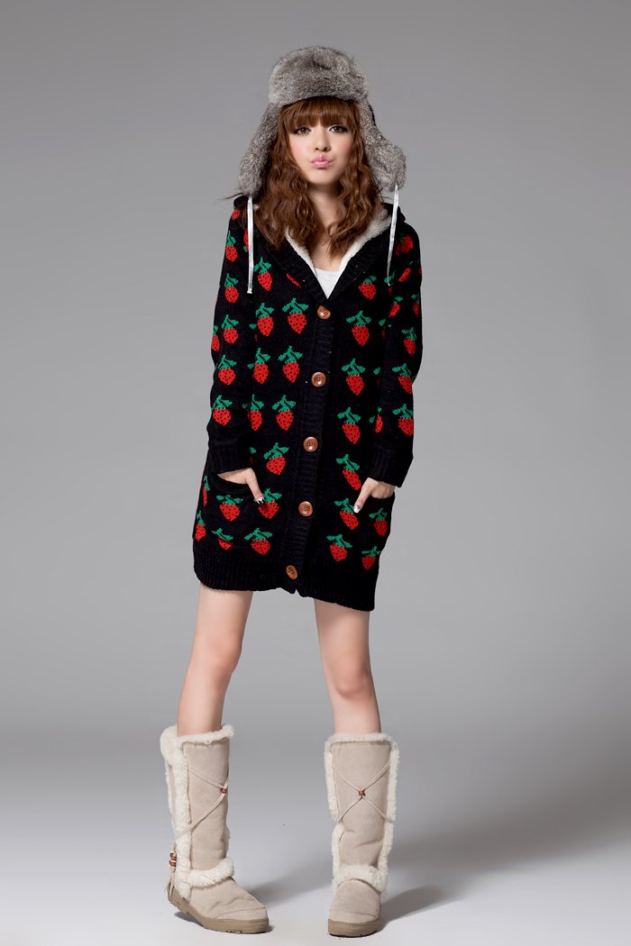 Cozy Strawberry designed Sweater#1091