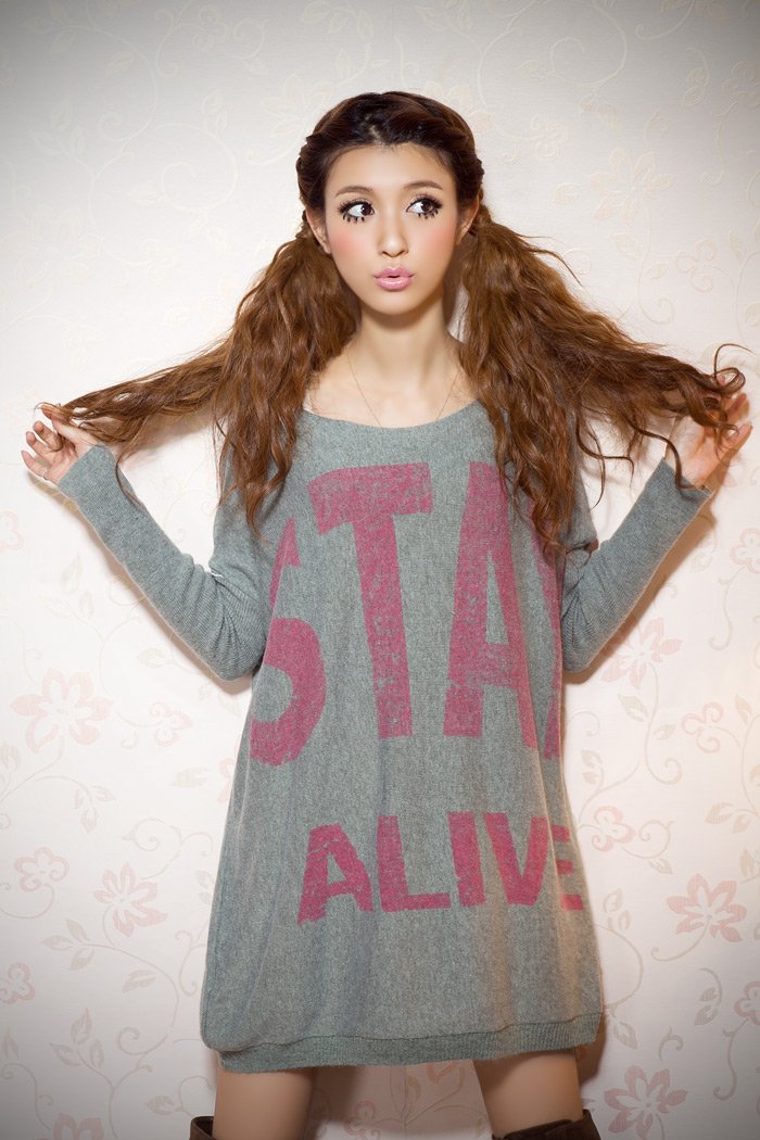 Long Grey green Sweater#6103