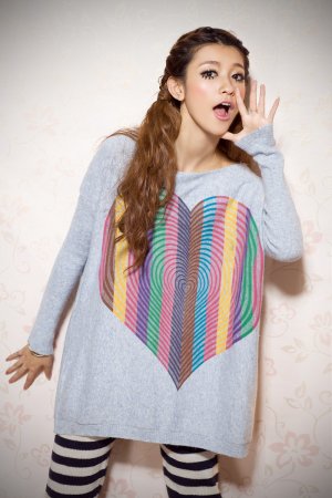 Rainbow Heart design Sweater#6107