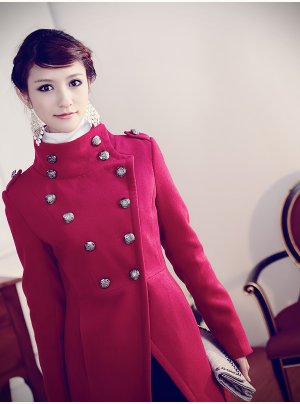 Women double-breasted wool coat#96431