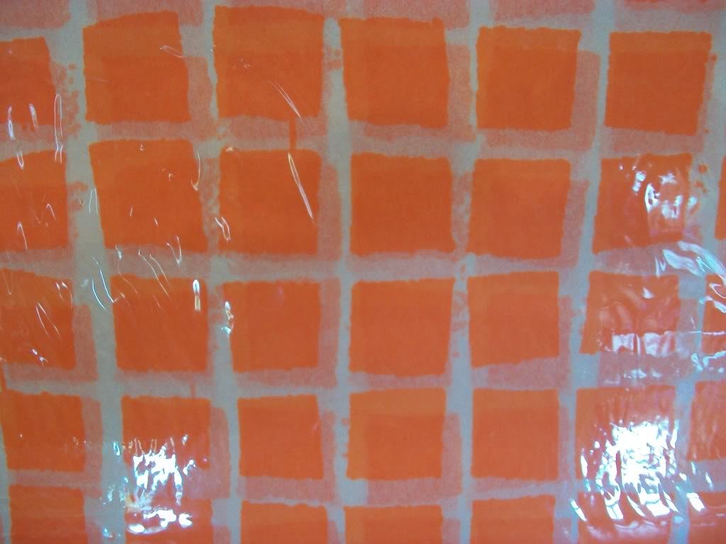25 Sheets Orange Mini Checks Tissue Paper ~ NIP