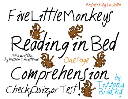 Five Little Monkey Reading in Bed (Eileen Christelow) Reading Comprehension with Answer Key PDF