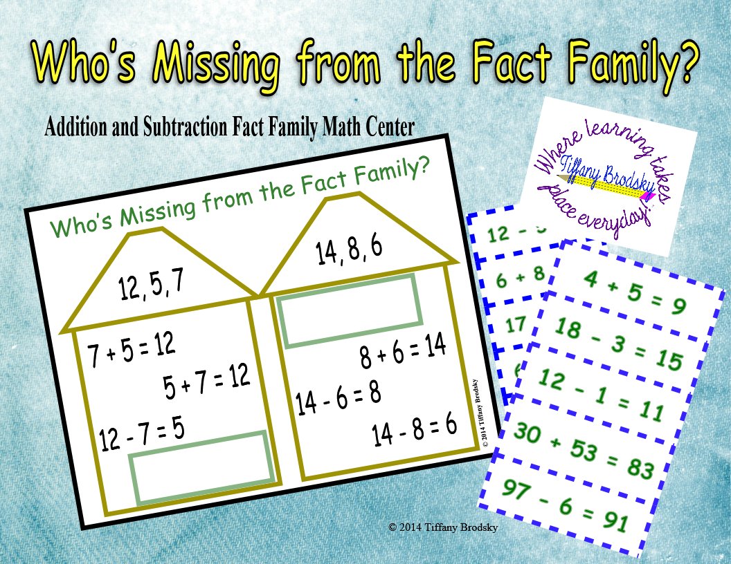 Who's Missing From the Fact Families? Addition and Subtraction Game PDF