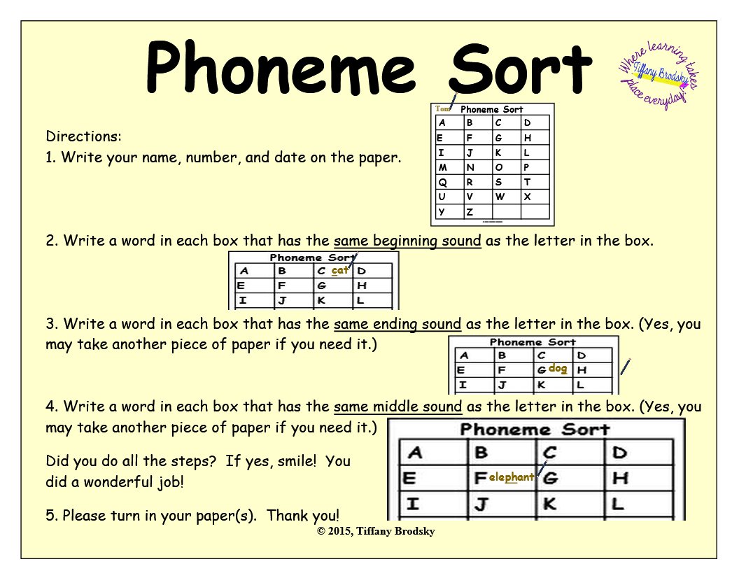 Phoneme Sort in PDF