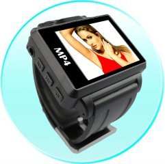 Widescreen MP4 Player Watch - 1.8 Inch Display - 4GB - Black