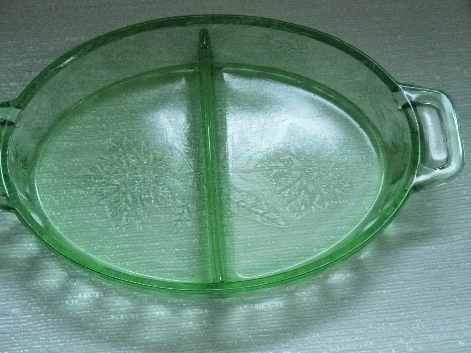 Depression Glass Relish Dish