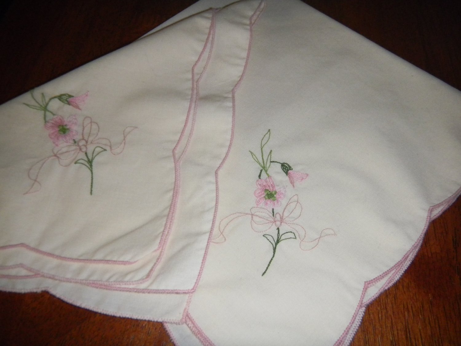 Nice Vintage Handkerchies lot of 2 Sweet Handies