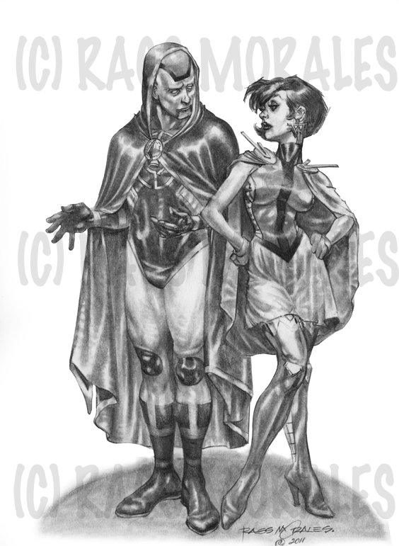 Hourman and Tomorrow Woman Print 11"x17"