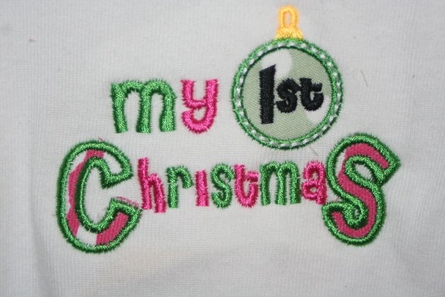 Baby's First Christmas embroidered shirt