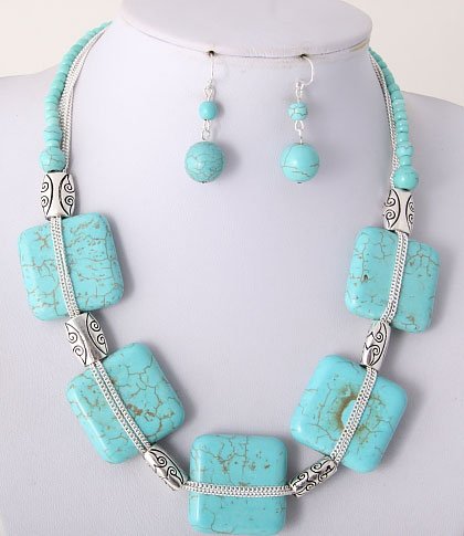 Bold Turqouise Necklace Set
