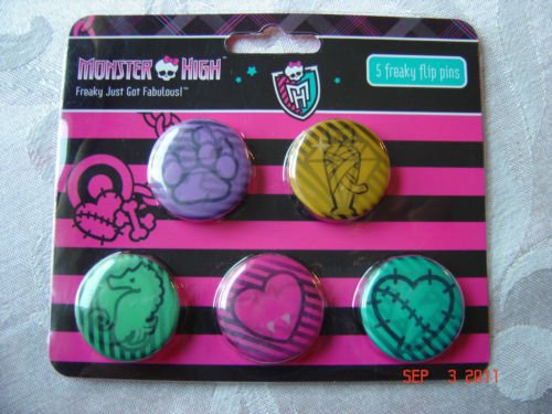 Monster High 5 Freaky Flip Pins