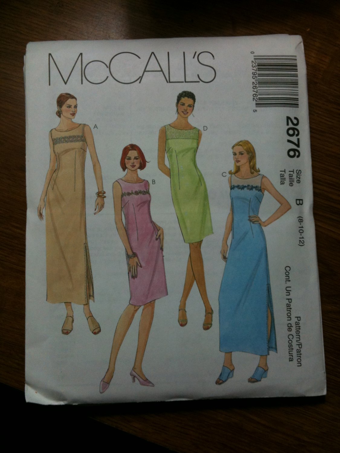 McCall's 2676 Misses' Dress in Two Lengths Size B 8-10-12
