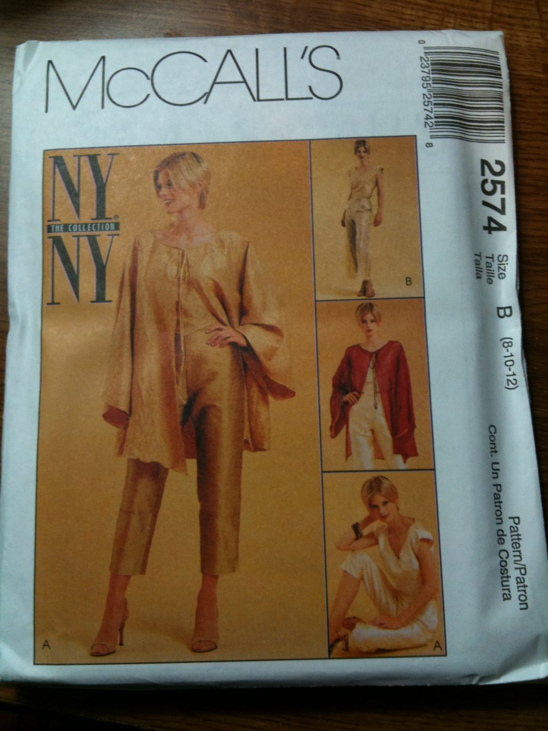 McCall's 2574 Misses' Unlined Jacket, Top, Capri Pants and Side Tie Pants Size C 10-12-14