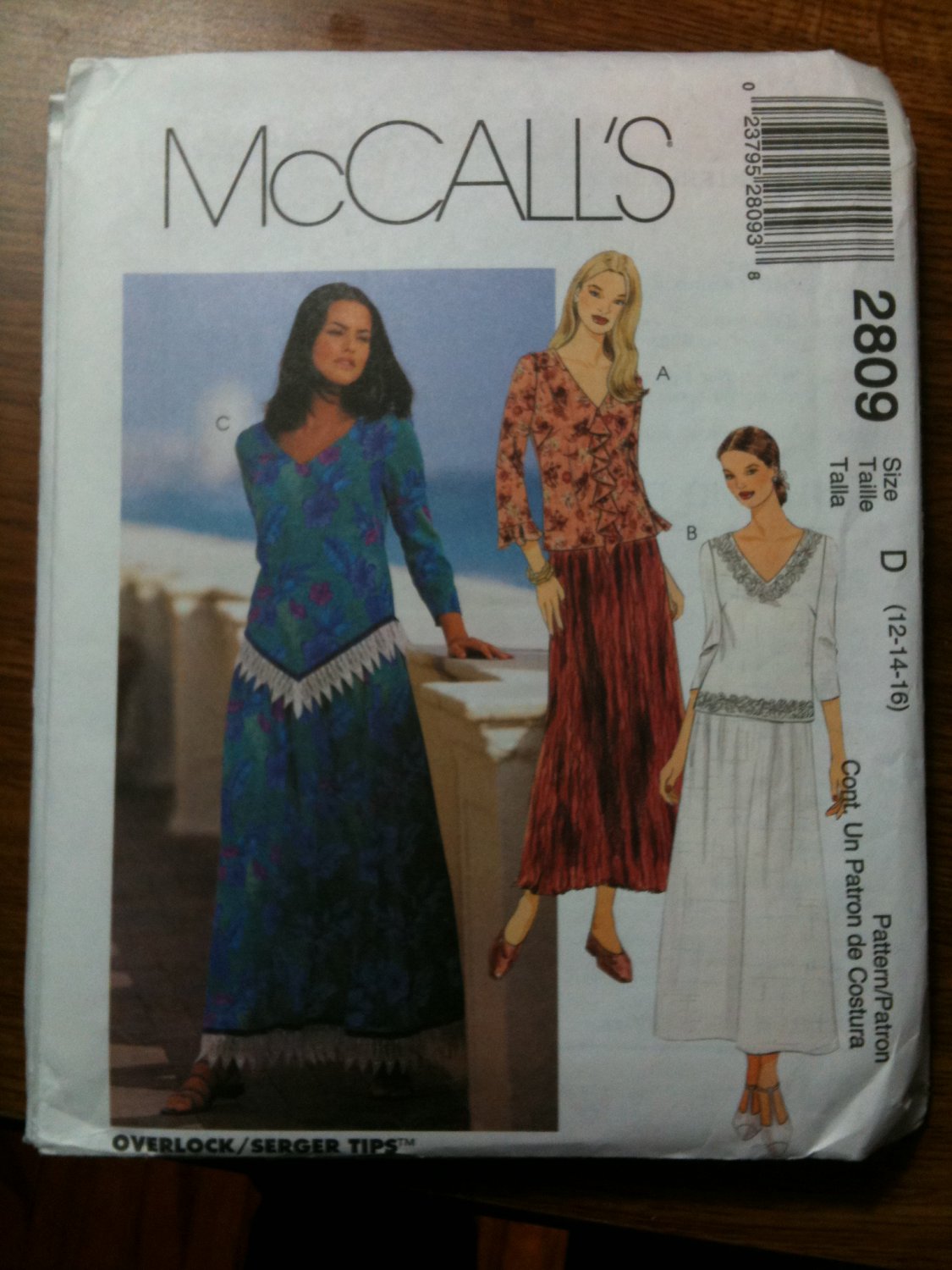 McCall's 2809 Misses'/Miss Petite Two-Piece Dress Size E 14-16-18