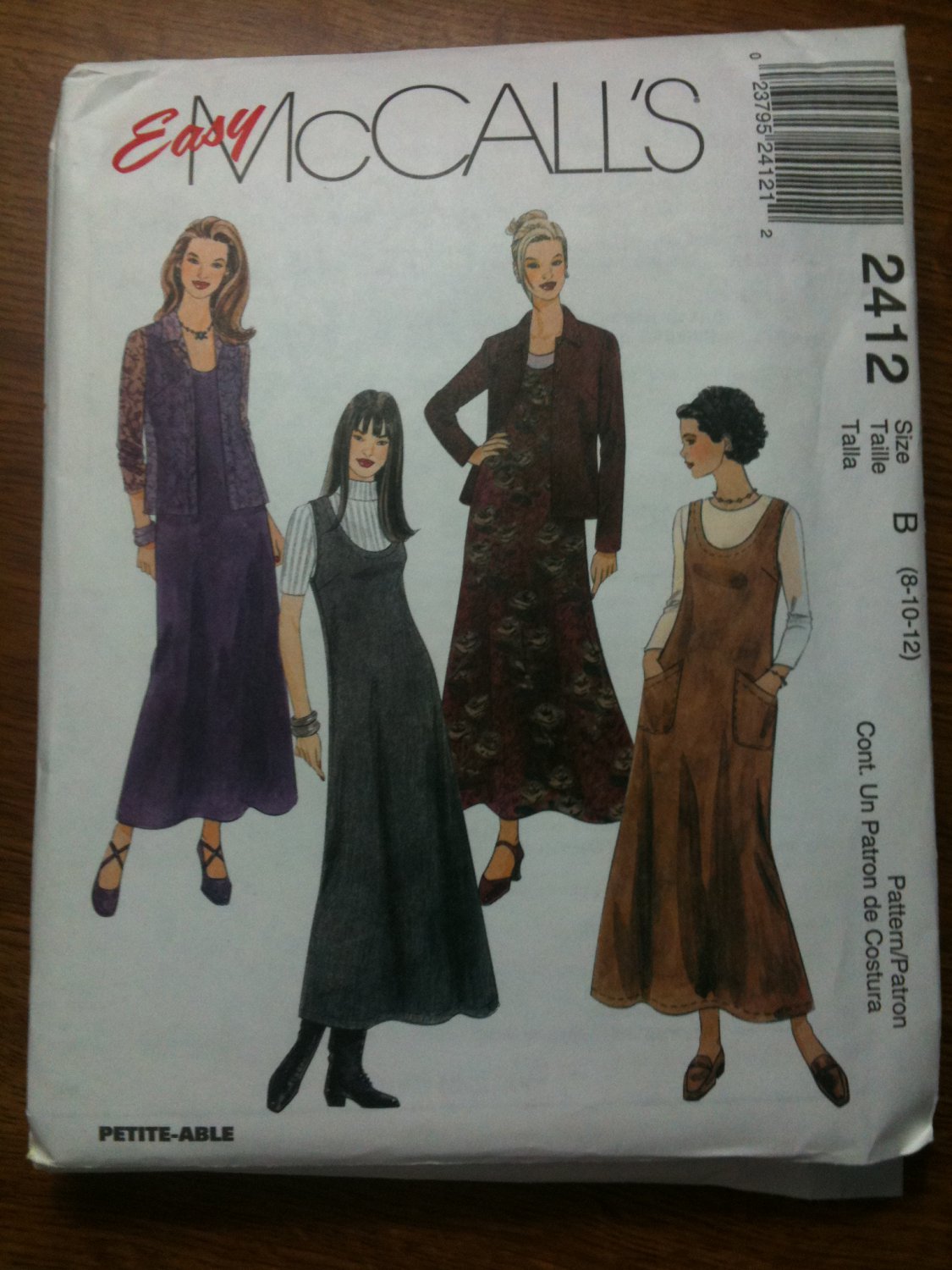 McCall's 2412 Misses' Jumper and Shirt-Jacket Size B 8-10-12