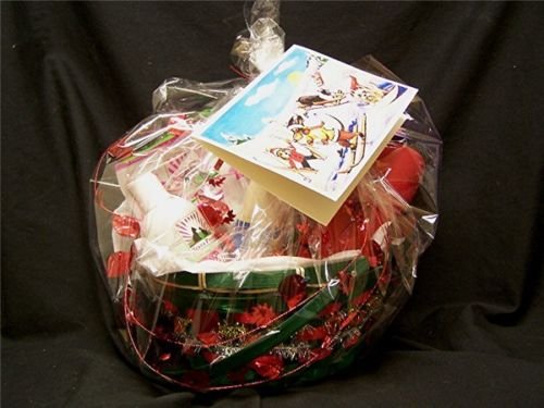 Dog Pet Gift Christmas Basket -Toy Chews Holistic Treats Shampoo Fine Art Card