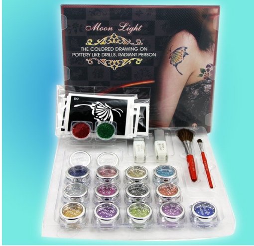 Glitter temp. tattoo kit