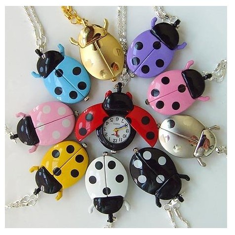 Ladybug pendant watches x 10