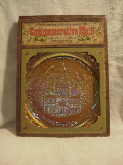 Indiana Glass Co. Bicentennial Plate #1965 Carnival Glass